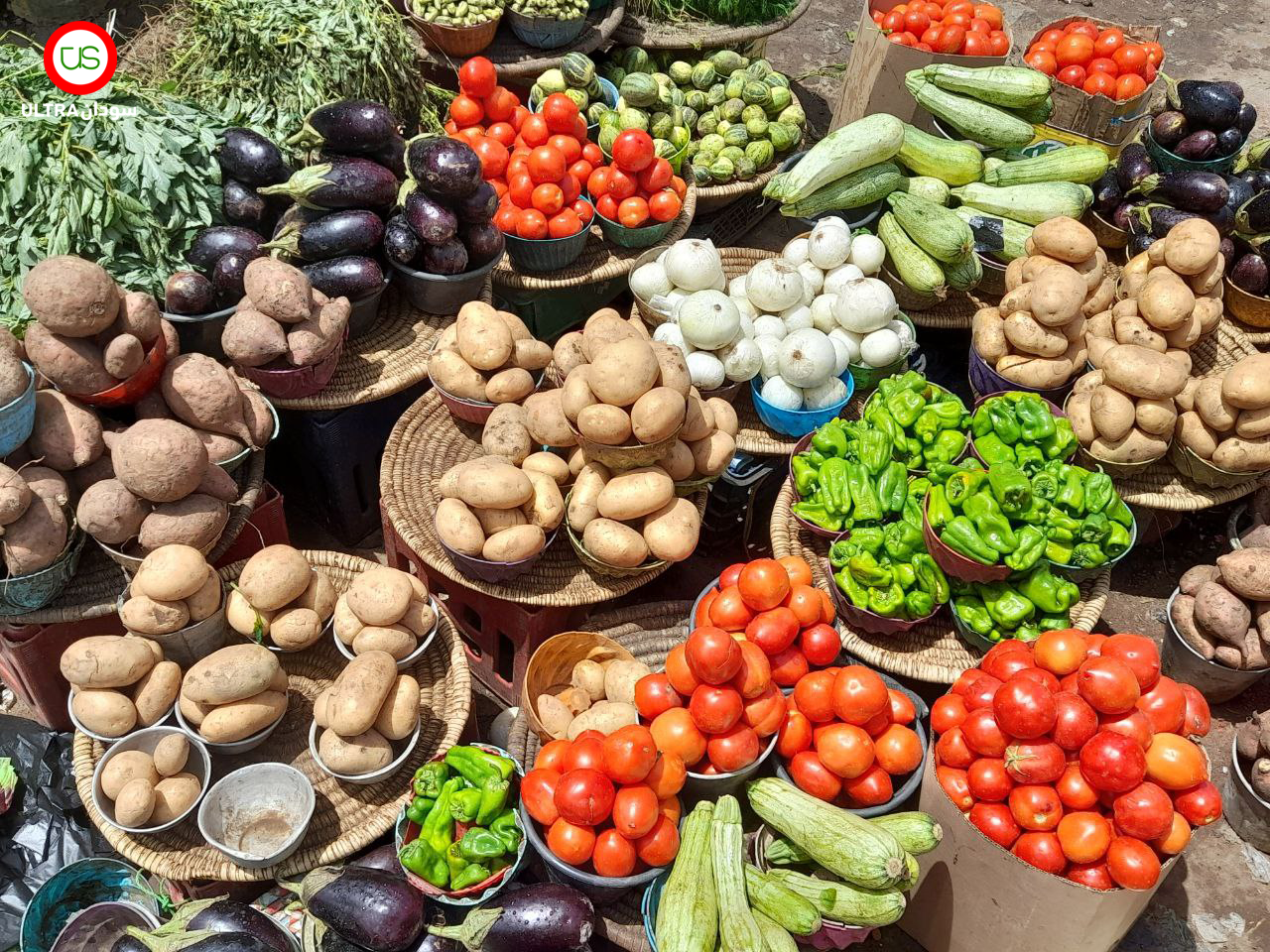خضروات معروضة للبيع في سوق الدويم