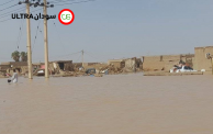 منازل مهدمة ومياه السيول في ولاية نهر النيل