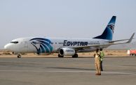 طائرة تابعة للخطوط المصرية في مطار بورتسودان شرقي السودان