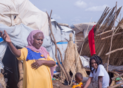 لاجئة من تيغراي بمعسكر أم راكوبة