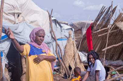 لاجئة من تيغراي بمعسكر أم راكوبة