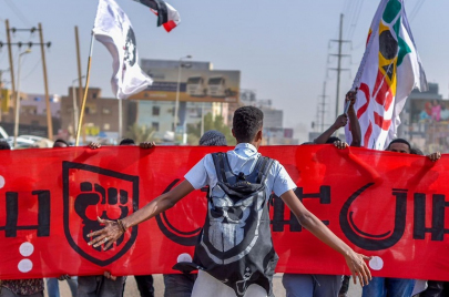 مجموعة غاضبون بلا حدود في إحدى التظاهرات بالخرطوم