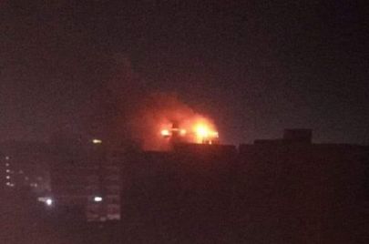 حريق برج بالسوق العربي وسط الخرطوم