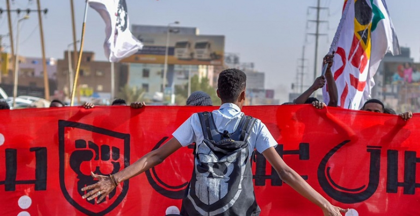 مجموعة غاضبون بلا حدود في إحدى التظاهرات بالخرطوم
