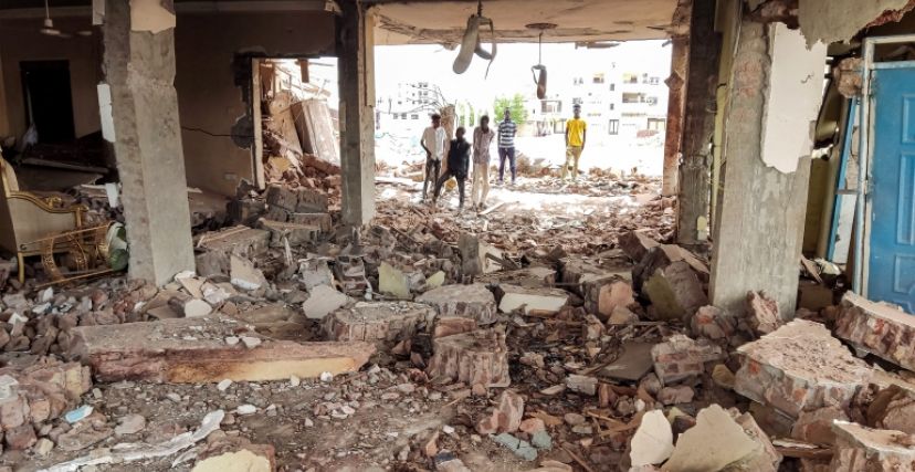 منزل مدمر جراء الحرب في السودان