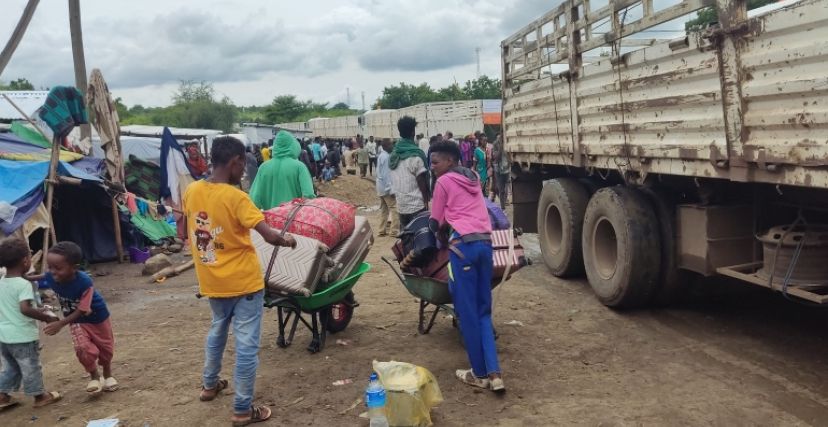 لاجئون سودانيون على الحدود الإثيوبية