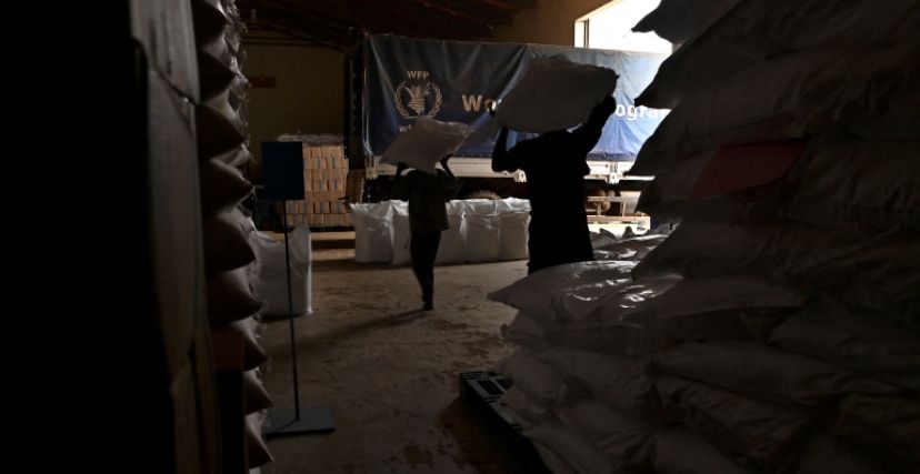 أحد مستودعات برنامج الأغذية العالمي في السودان