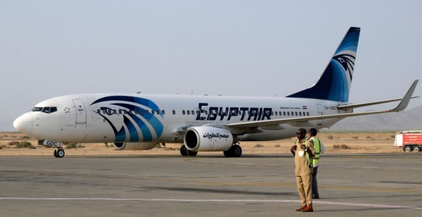 طائرة تابعة للخطوط المصرية في مطار بورتسودان شرقي السودان
