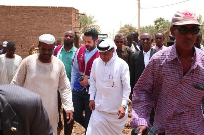 سفير دولة قطر يتفقد المتضررين بالسيول والأمطار في نهر النيل